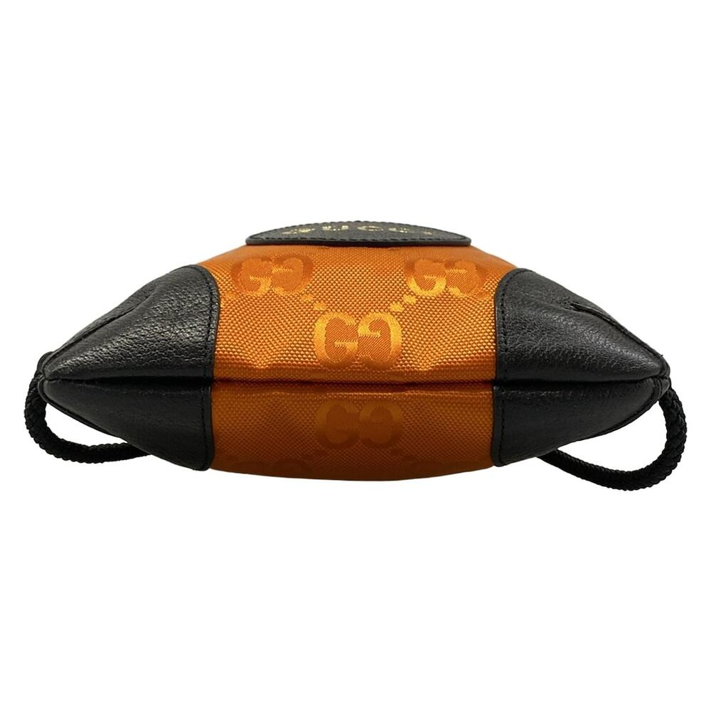 Gucci Off the Grit Backpack Daypack Backpack 643887 Orange Black Nylon Leather - Picture 5 of 15